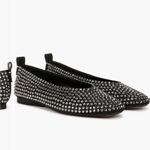 Naturalizer Black and Silver Studded Flats